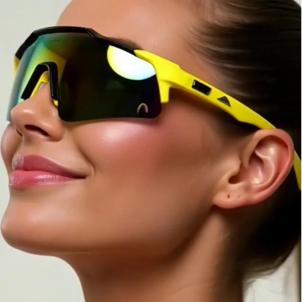 Sport Sunglasses UV400 Women Eyewear Design High Performance‎ Activities Yellow